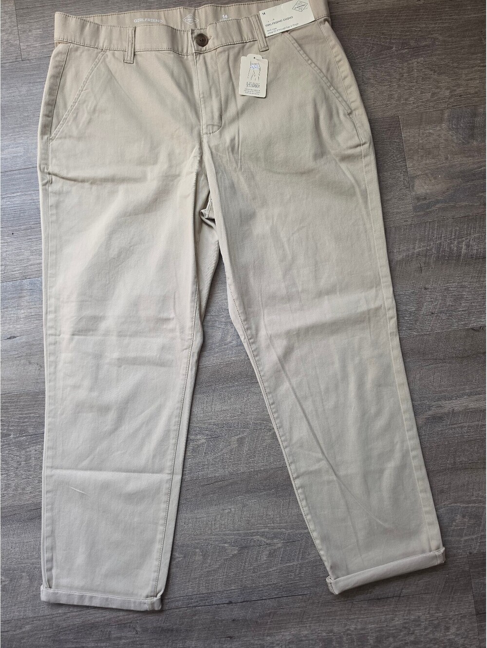 St. John's Bay Girlfriend Chino Pants Size 14 Beige